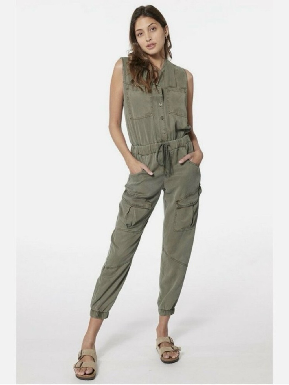 Young Fabulous & Broke Grayson Sleevless Twill Jumpsuit